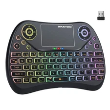 PONYBRO (Newest Version) Backlit Mini Wireless Keyboard with Touchpad Mouse