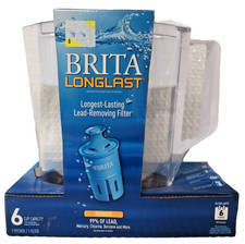 Brita Longlast Water Filtration System 6 Cups Lead Removing Filter New In Box