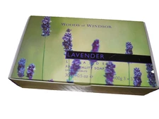 Woods of Windsor Lavender Soap Bars Lavender Scent 3 x 60g Individually Boxed
