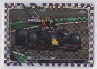 2021 Chrome Formula 1 F1 Cars Purple Checker Flag Refractor Sergio Perez 6o3