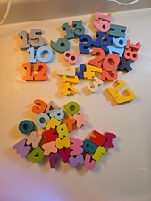 46 Piece Lot Of Wooden Letter  Numbers