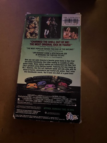 Vintage Teenage Mutant Ninja Turtles The Movie VHS 1990 TMNT - Imagen 2 de 2