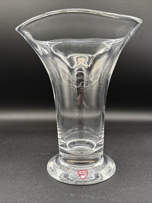 Orrefors Clear Chanterelle Vase by Anne Nilsson 4758-21 Swedish Art Glass
