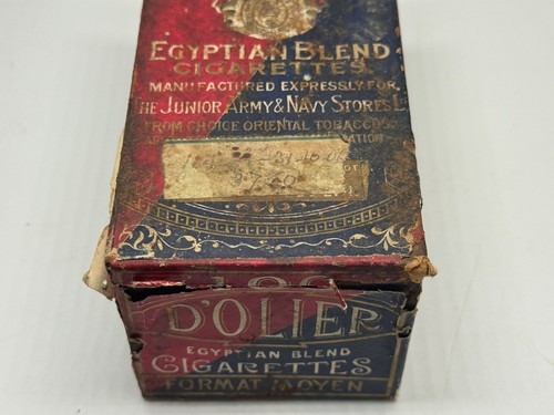 Rare Antique D'Olier Egyptian Blend Cigarettes (100) Tin Paper Labels Army Navy - Picture 3 of 17