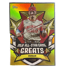 2025 Topps All-star Game Greats Jarren Duran Gold 37/50 Red Sox #ASGG-20
