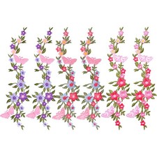 4Pcs Iron On Patches for Tote Bags Flower Embroidered Patches