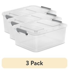 Modular 12.7 Quart Small Latching Storage Bin Clear Plastic Container with Write