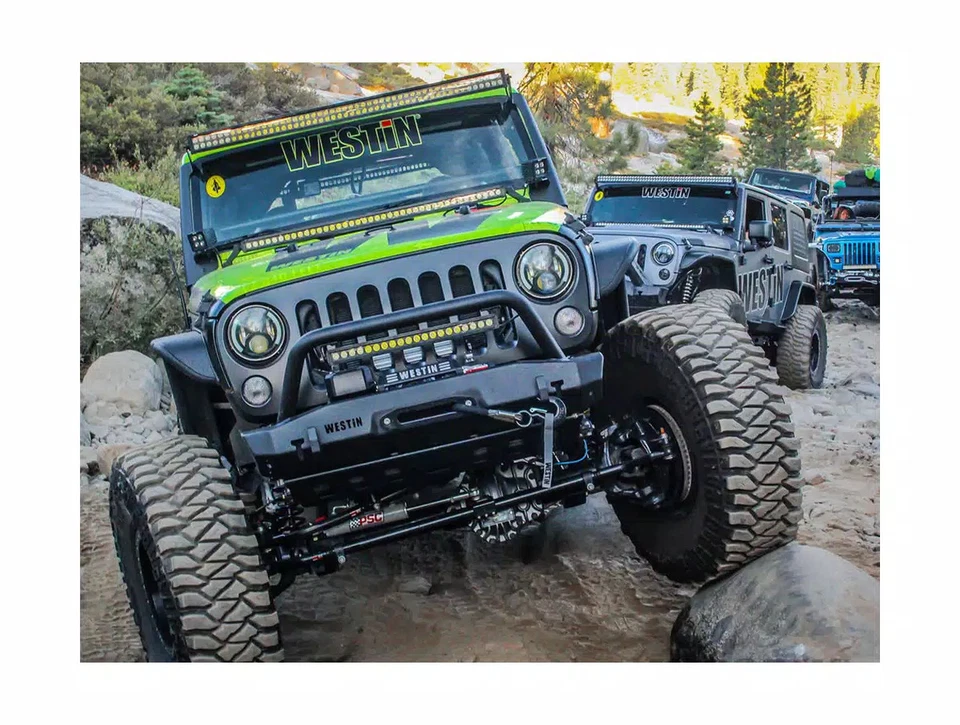 Westin WJ2 Stubby Bull Bar Front Bumper Fits 2007-2018 Jeep Wrangler JK Foto 2 de 4