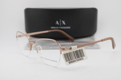 NEW ARMANI EXCHANGE AX 1045 6103 PINK GOLD AUTHENTIC EYEGLASSES W/CASE 53-18 K1
