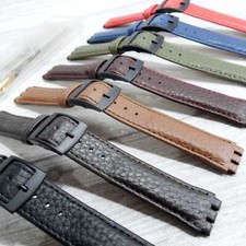 Leather Strap for Swatch Watch 17mm 7 Colours Top Quality Replacement Band
