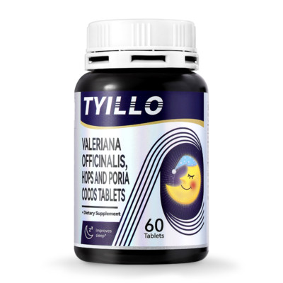 TYILLO Valerian Sleep Aid   Hops + Poria Cocos,Relax & Sleep Support, 60 Tablets