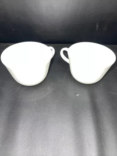 Vtg Corning Pyrex White Milk Glass Coffee Tea Cup Mug Plain Opal Solid MCM