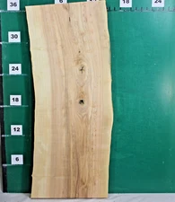 Beautiful White Ash Slab Live Edge 36.75" L x 15 to 14.5" W x 2.0" T #2134