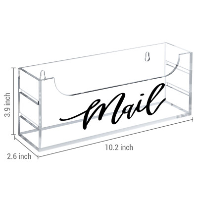 Crtiin 2 Pcs Acrylic Mail Organizer Countertop 6 X 2.5 X 4