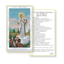 Our Lady of Medjugorje - Prayer to the Mother of Goodness- Paperstock Holy Card