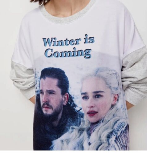 Peter Alexander Size S Game of Thrones WINTER COMING NIGHTIE sleep Tee Dress $99 - Picture 2 of 4