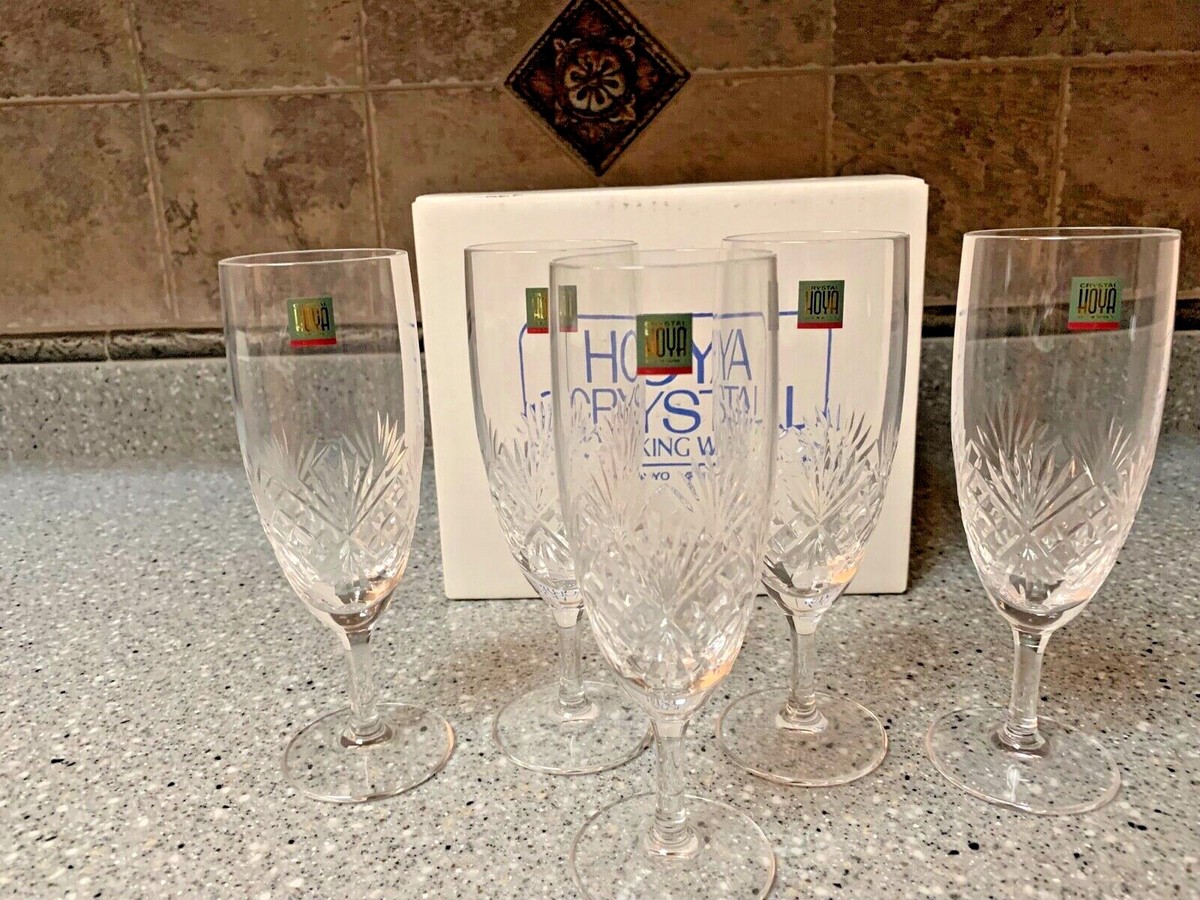 HOYA Crystal Champagne Flute Set (New w/ Tags) Imported from Tokyo 