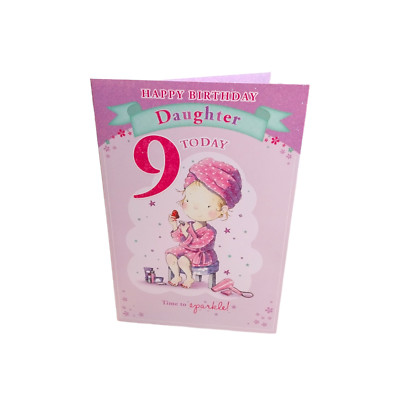 Today You're 9 süße kleine Mädchen Anzieh Design Tochter Geburtstagskarte