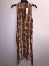 Tory Burch Silk Brent/Modele Brown Womans Dress NWT 
