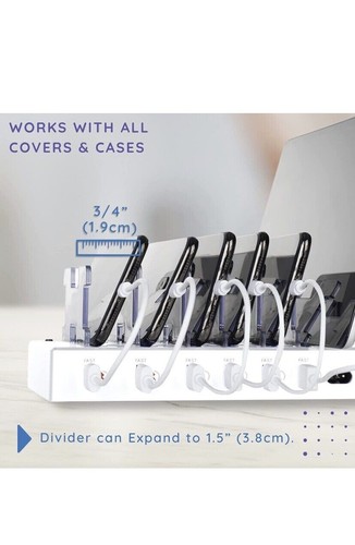 Hercules Tuff Charging Station for Multiple Devices - 6 Ports (White) - Photo 7 sur 7