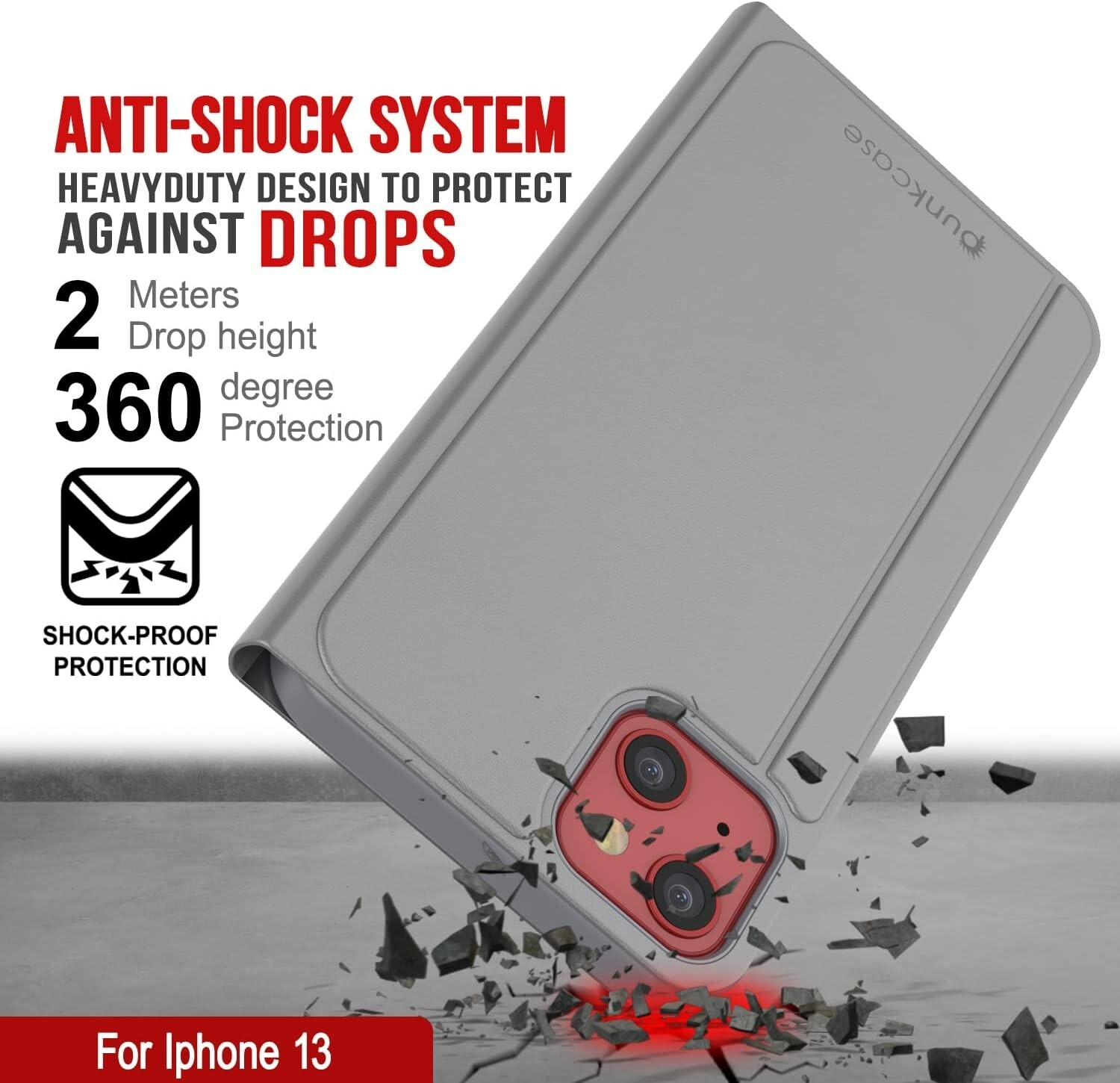 Punkcase Reflective Case iPhone 13 Flip Protective ScratchResistant