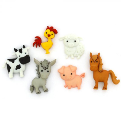 Dress It Up Knöpfe: In the Barnyard - Tiere im Hinterhof Scrapbooking 