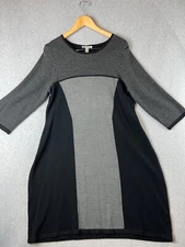 Dress Barn Knit Sheath Sweater Dress Womens Plus Size 1X Colorblock Modern