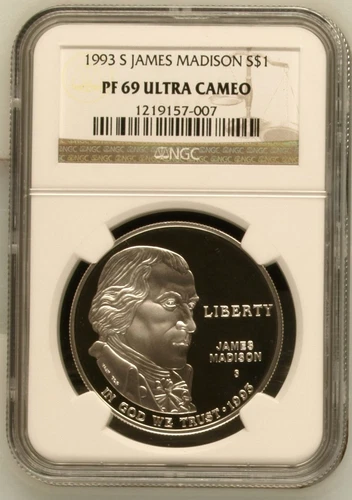 1993 S Dollar Presidential NGC PF-69 ULTRA CAMEO JAMES MADISON