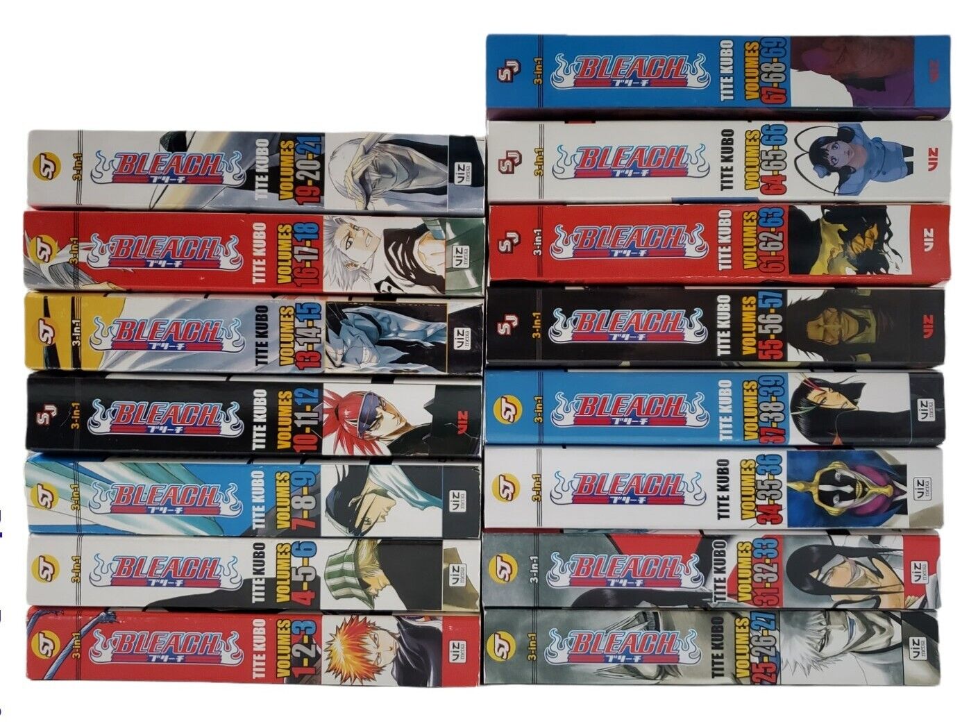 Fair Condition Bleach Manga Volumes 1-21, 25-27, 31-39, 55-57 & 61-69  English