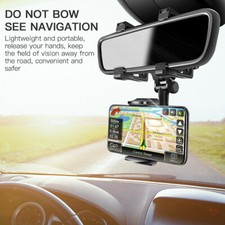 Universal 360 Rotation Car Rear View Mirror Mount Stand GPS Cell Phone Holder US