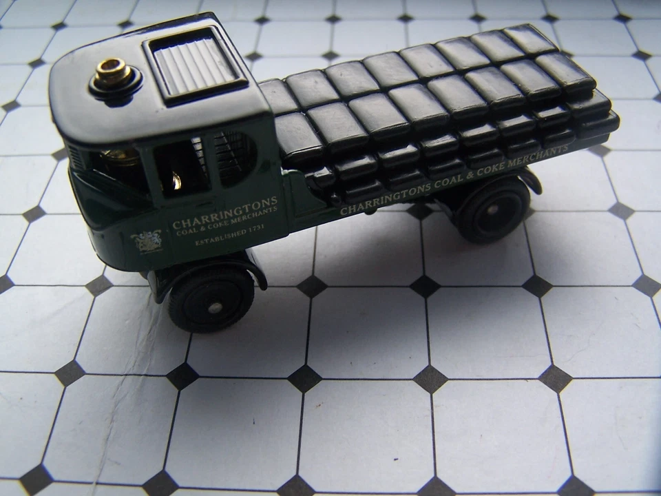 LLEDO, PLATAFORMA PLANA DE 4 RUEDAS CENTINELA, CARBÓN CHARRINGTON, MODELO FUNDIDO A PRESIÓN, VINTAGE Foto 3 de 4
