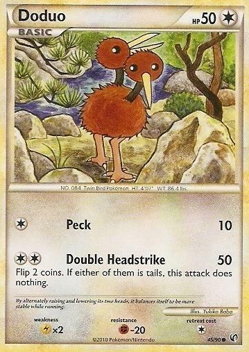 Doduo - 45/90 - Common - Reverse Holo x1 - Moderately Played - HS Undaunted