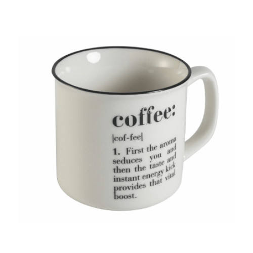 Villa D'Este Home Tivoli Victionary Coffee Mug Double Faces in Bone China