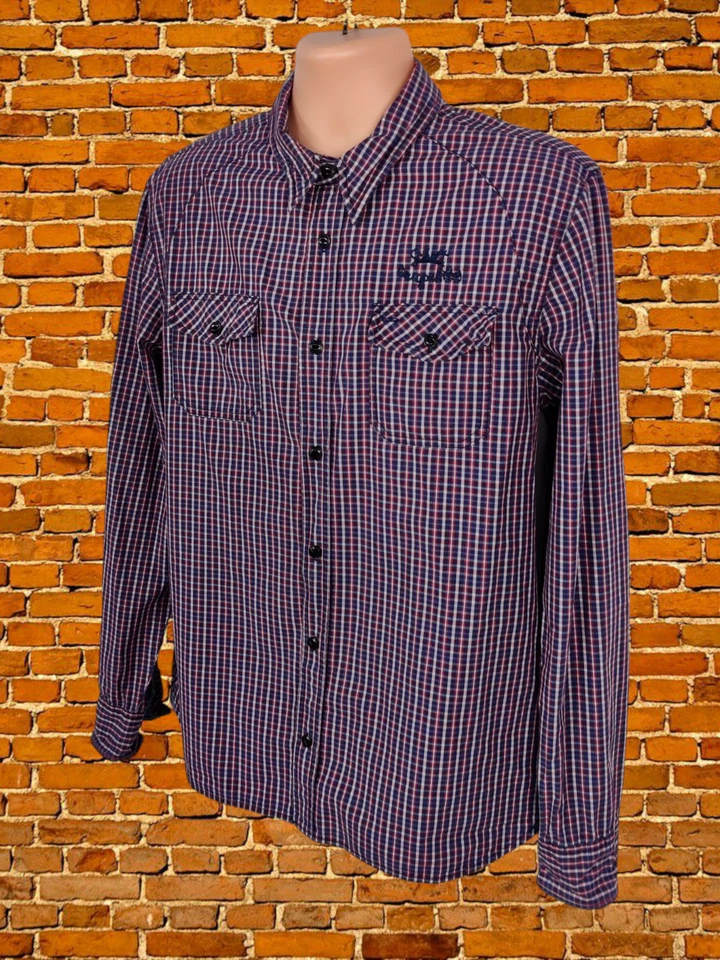 CAMISA TOP SCHOTT ROJA A CUADROS XL GRANDE ALGODÓN HOMBRE MANGA LARGA REGULAR AJUSTE RELAJADO Foto 2 de 4