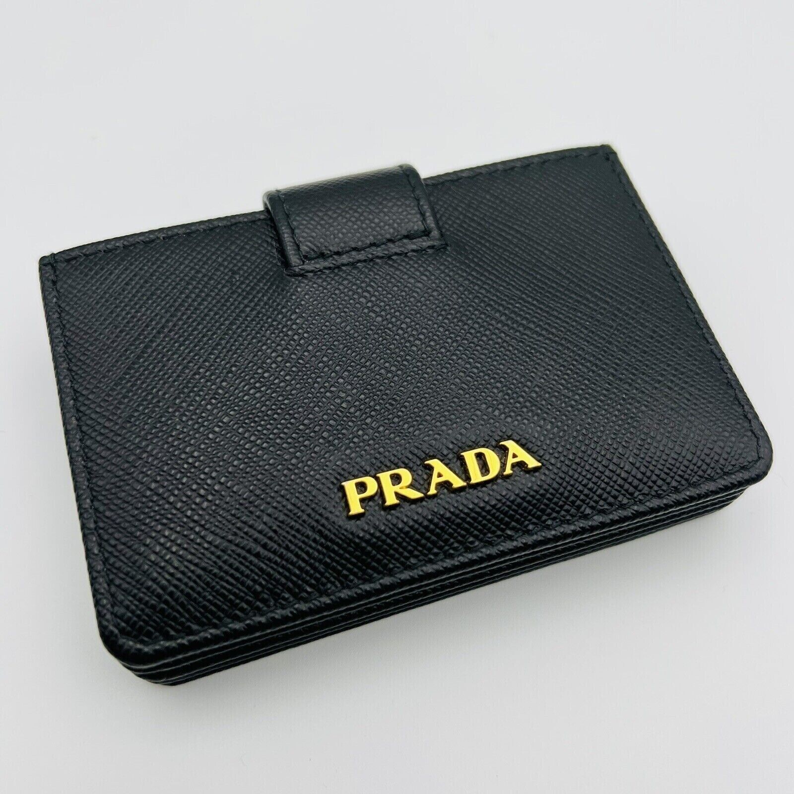 Prada Credit Card Holder/Wallet, Black Leather, Authentic, Chic Gift, SALE