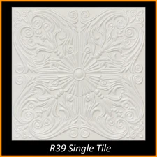 Décor Ceiling Tile R39A Victorian DIY Glue up Application on Any Flat Surface 96