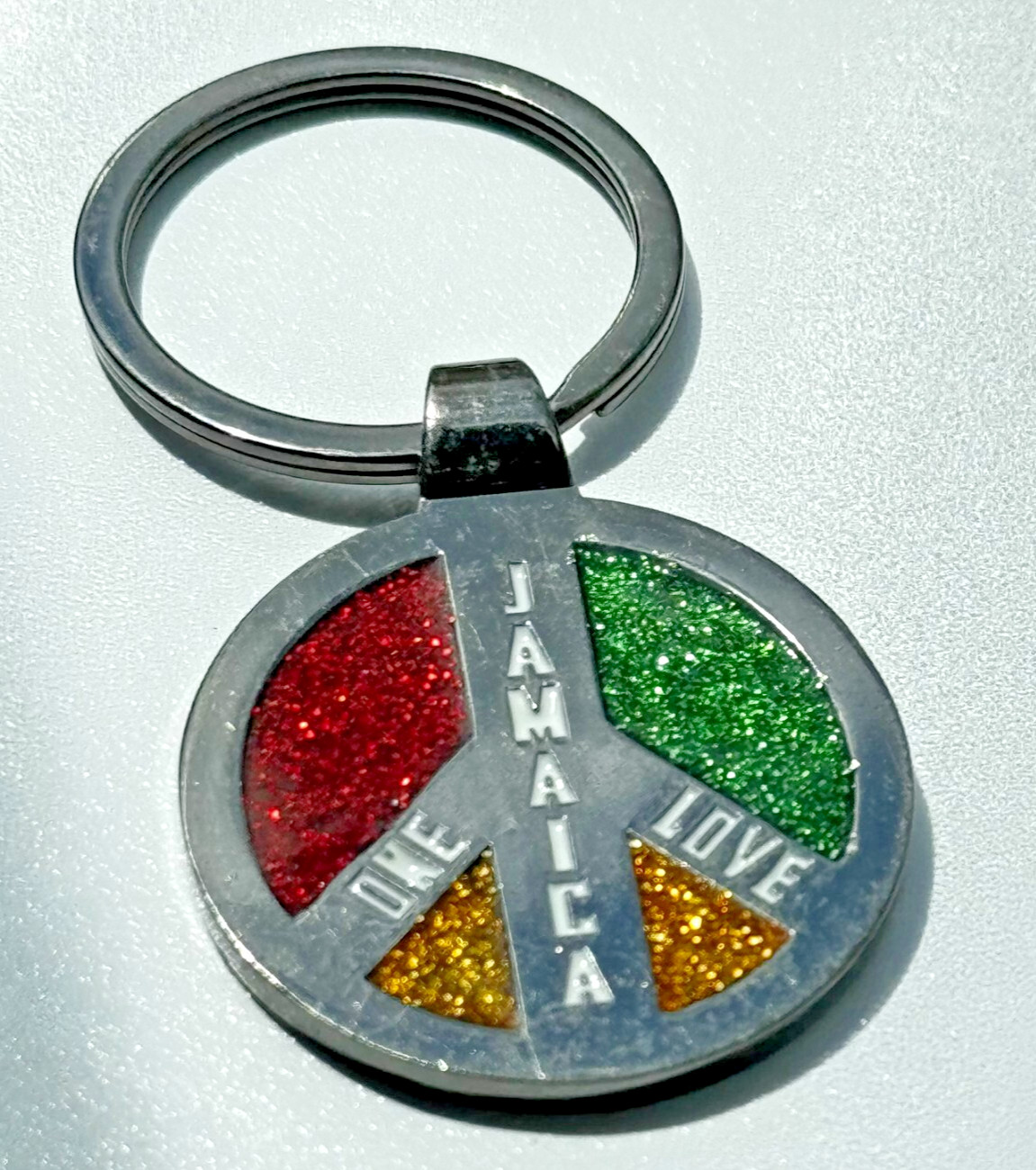 Jamaica One Love Peace Keychain Key Ring