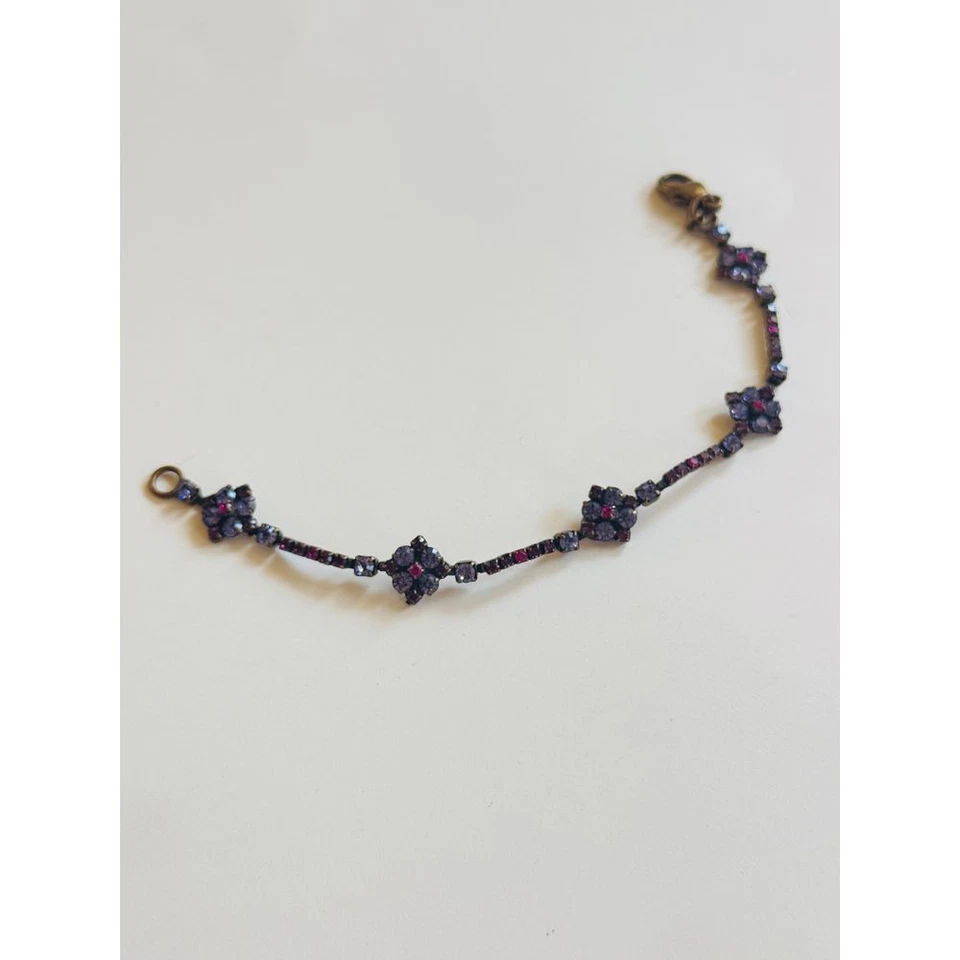 Pulsera Sorrelli Cristal Swarovski Estrás Flor Floral Bronce Diseñador Foto 2 de 4