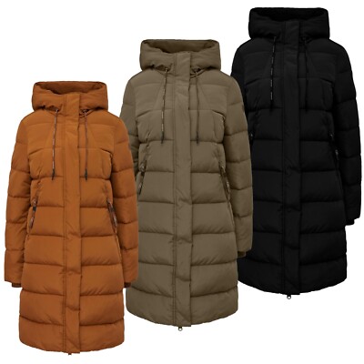 Q/S by s.Oliver Damen Steppmantel Winter Rippbündchen Zwei-Wege-Reißverschluss