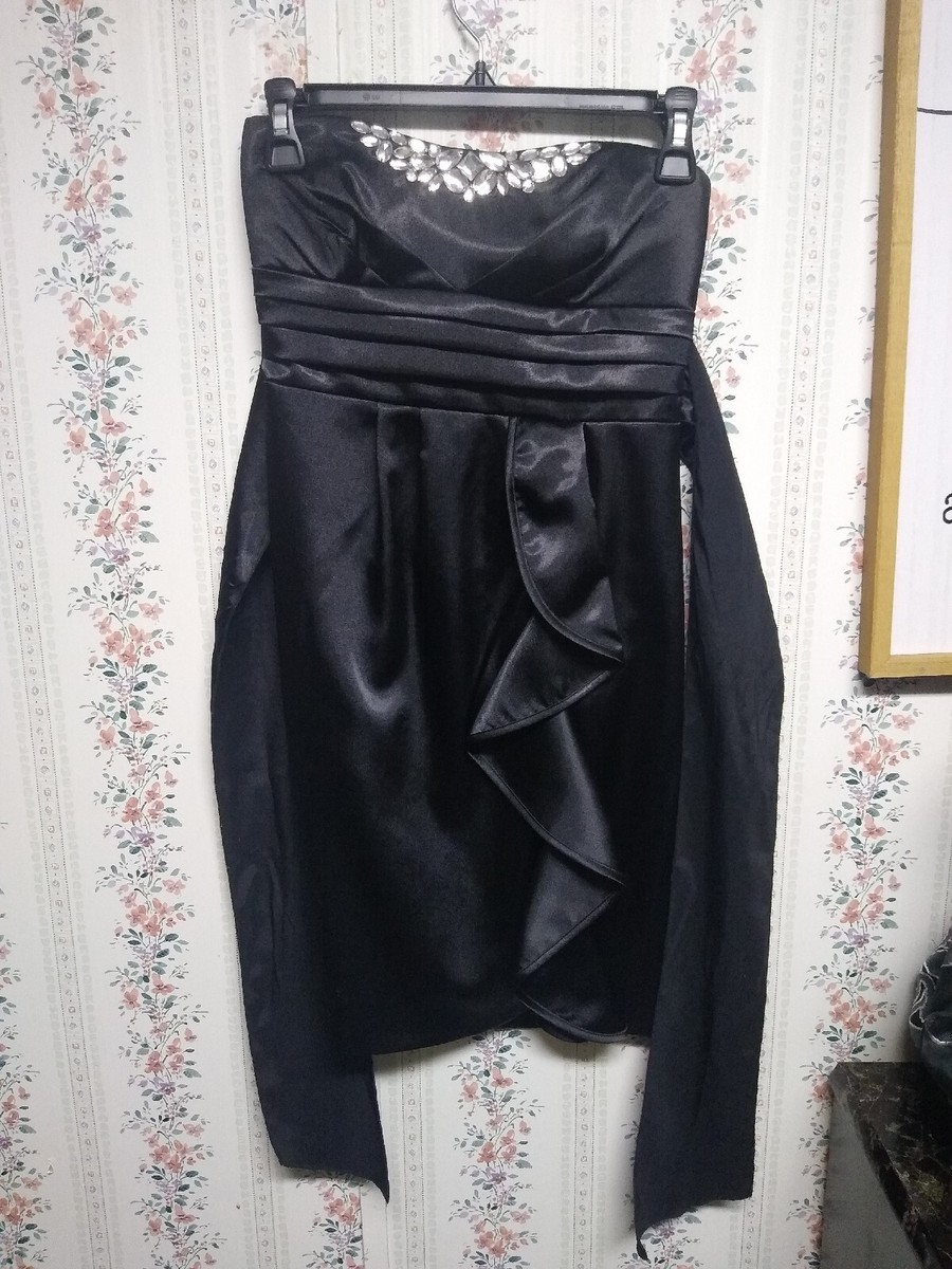 black short formal dresses for juniors Pleated One Shoulder Maxi Chiffon Evening Dress