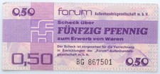 BANKNOTE - 50 Pfennig 1979 Forum Au&szlig;enhandels gesellschaft Forumscheck BG 867501