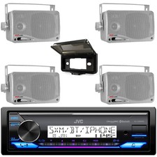 JVC KD-X38MBS 1 DIN Bluetooth USB LED Stereo Receiver, 4x 3.5" Speakers, Cover