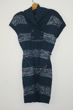 NWT Made for Me to Look Amazing Women's S Navy White Knit Sheath Sweater Dress 