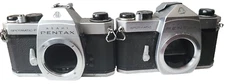 2 Unit Pentax Spotmatic SP and F SLR Film Cameras for Parts or Repair