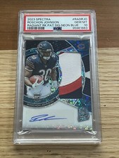 Roschon Johnson 2023 Spectra Neon Blue Disco Rookie Patch Auto /50 PSA 10 POP 1
