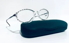 SFEROFLEX 1558 1004 CLEAR GUNMETAL SILVER OVAL RX EYEGLASSES 53-16-130 MM W/CASE