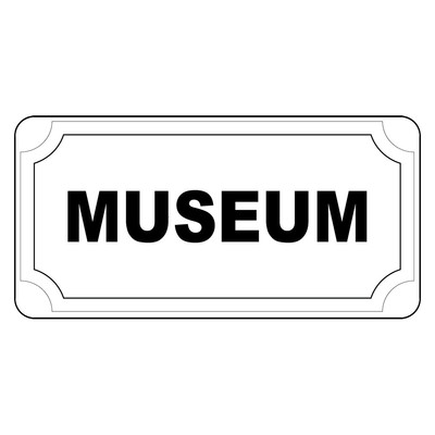 Museum Black Retro Vintage Style Metal Sign - 8 In X 12 In With Holes ...