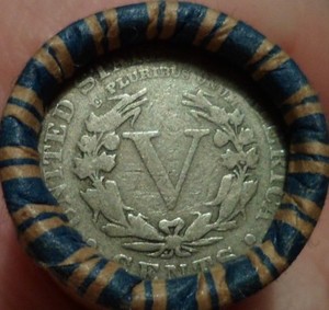 Estate Mixed Liberty "V" & Buffalo Nickel Roll with "V" & Buffalo end coins nc