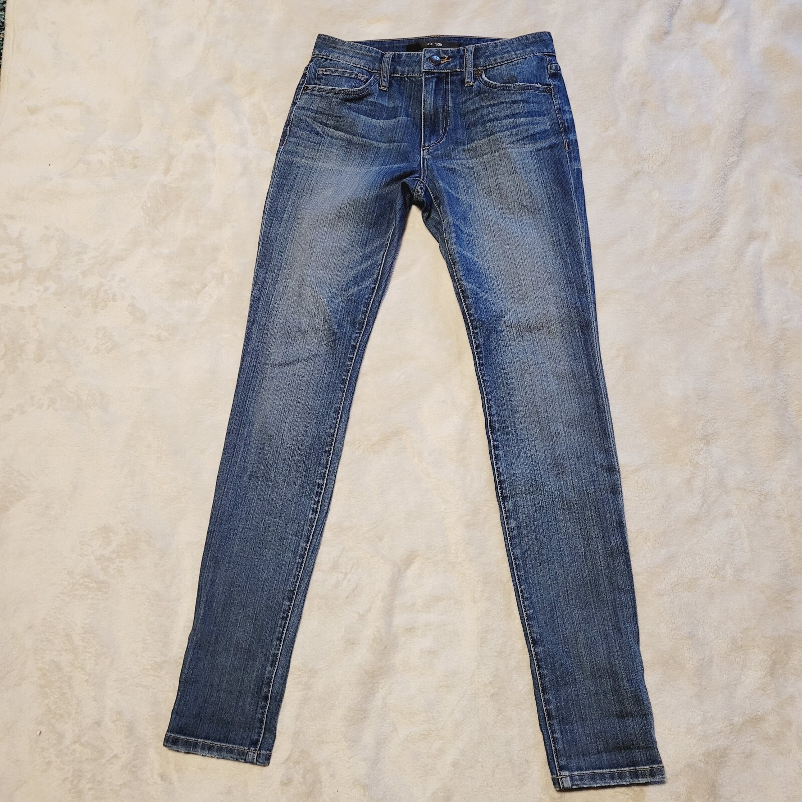 Joes Jeans Womens Size 26 26x31 Mid Rise Skinny Ankle Stretch Logo Blue Denim