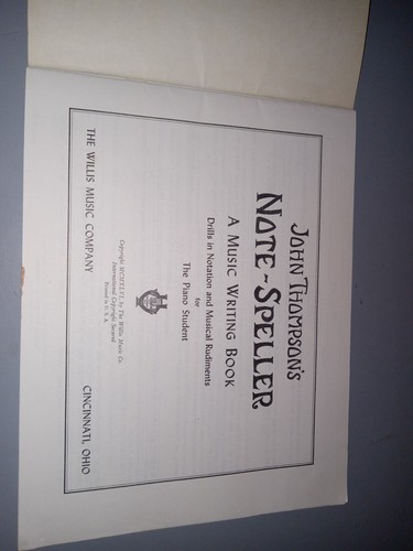 John Thompson's Note-Speller A Music Writing Book Vintage 1946 - Foto 2 di 4